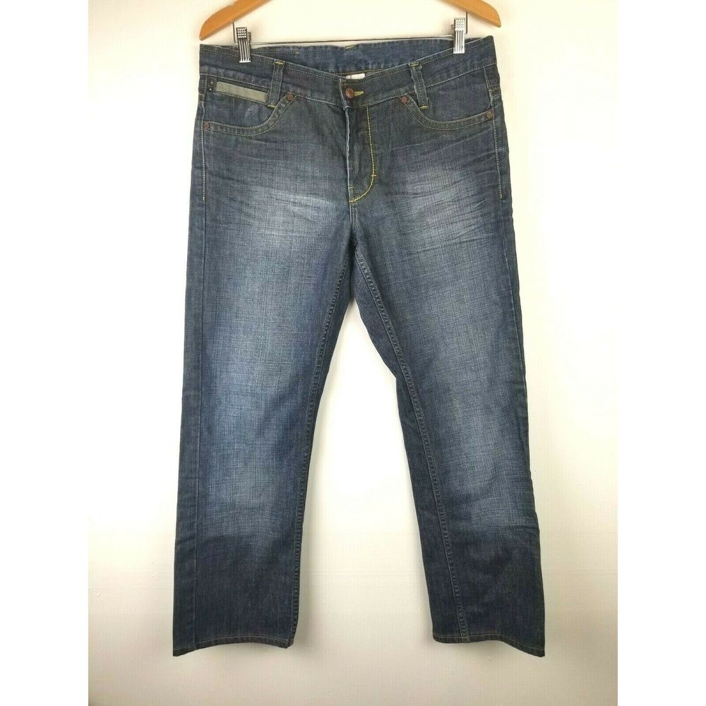 Zara Jeans Straight Short 32 distressed 32x28